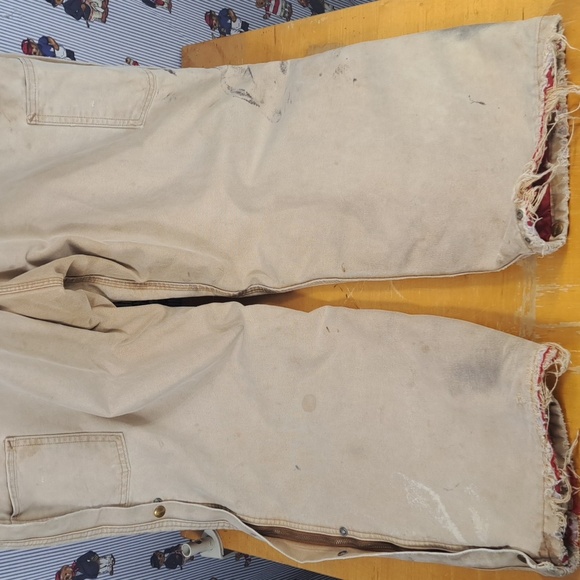 Vintage Carhartt UFCW union-made quilt line bib workwear half zip overalls - Picture 7 of 10